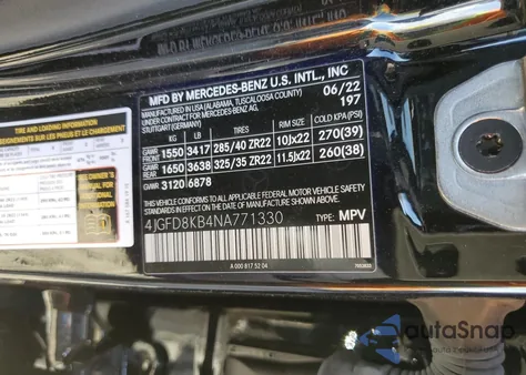 2022 Mercedes-Benz Gle Coupe 63 S 4Matic Amg z USA, uszkodzony, nr VIN 4JGFD8KB4NA771330